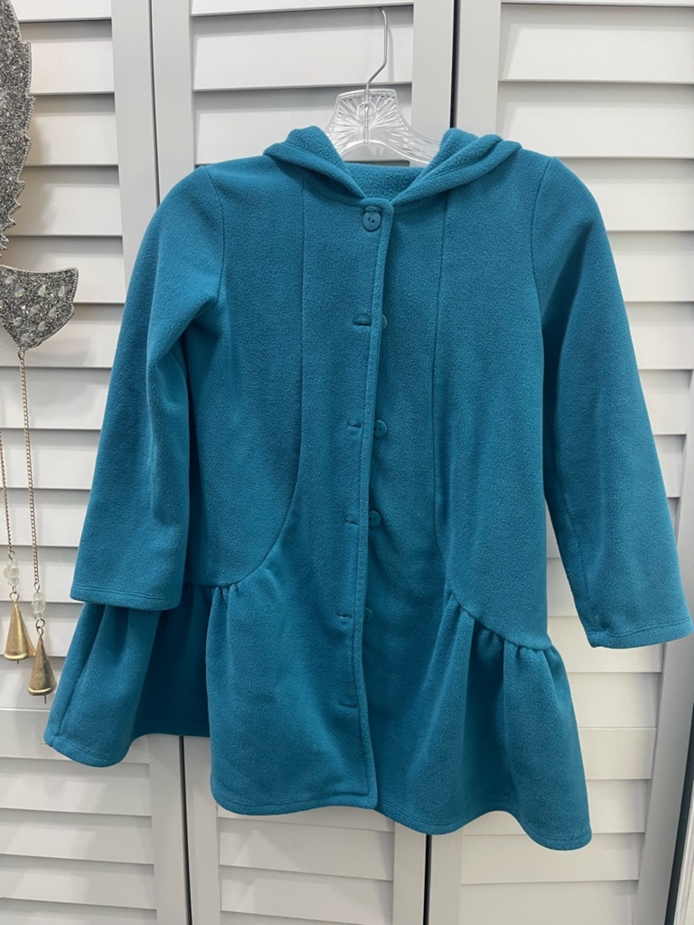 Girls Millie Loves Lilly Teal Hooded Fleece Coat